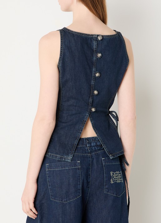 Damson Madder Maxime top van denim met overslag