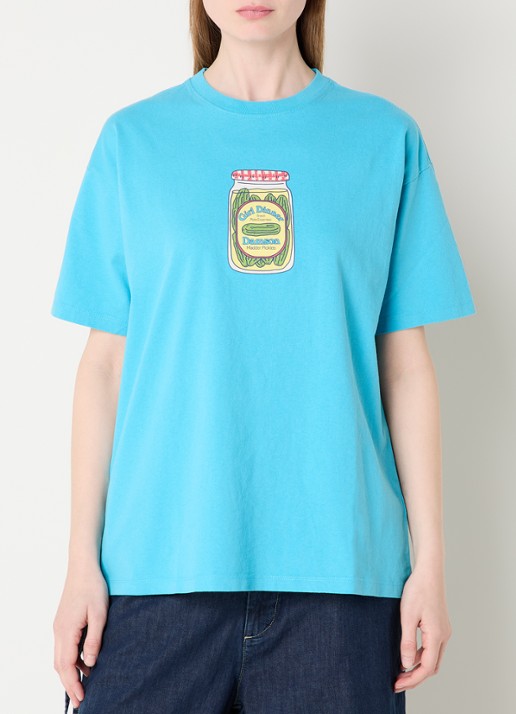 Damson Madder Snack Plate T-shirt met front- en backprint - achterkant 3 blauw