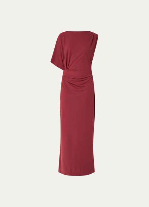 Dante 6 Aliki maxi jurk met split - voorkant donkerrood