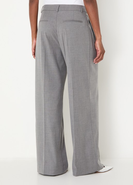 Dante 6 Biaxa high waist loose fit pantalon met gemêleerd dessin - achterkant grijsmele