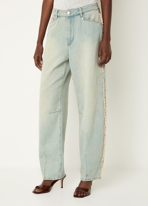 Dante 6 Brave high waist balloon fit jeans met gerafeld detail