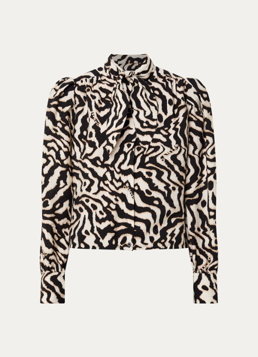 Dante 6 Cheska blouse met print en sjaalkraag