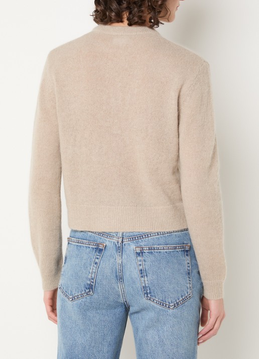 Dante 6 Erin vest in alpaca wolblend met logoborduring - achterkant zand