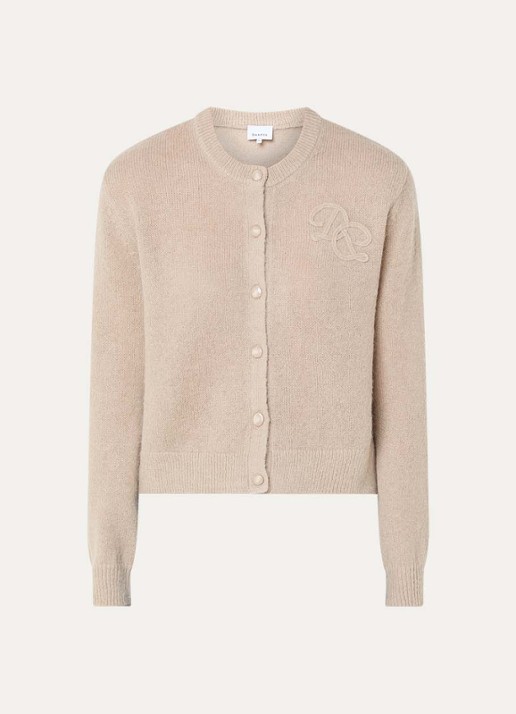 Dante 6 Erin vest in alpaca wolblend met logoborduring - voorkant 2 zand