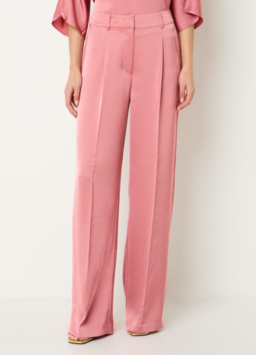 Dante 6 High waist wide fit pantalon van satijn
