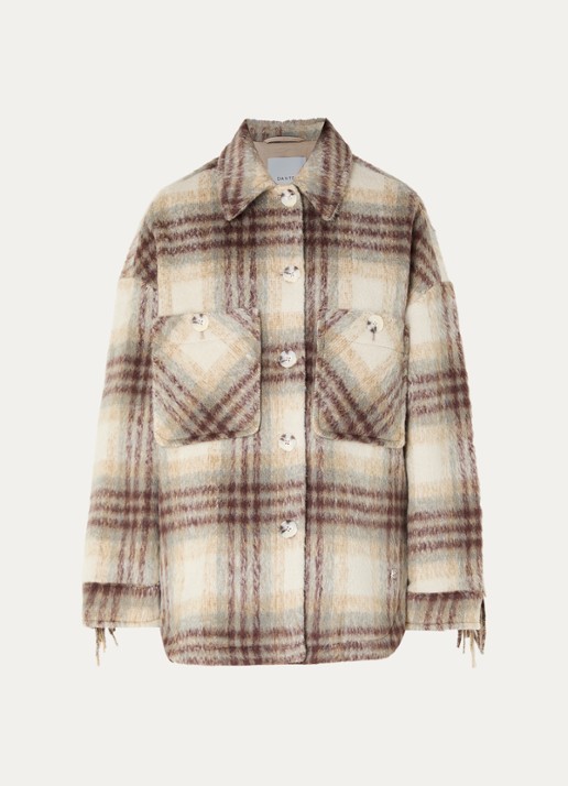 Dante 6 Hivora jack in alpaca wolblend met franjes - voorkant 2 beige