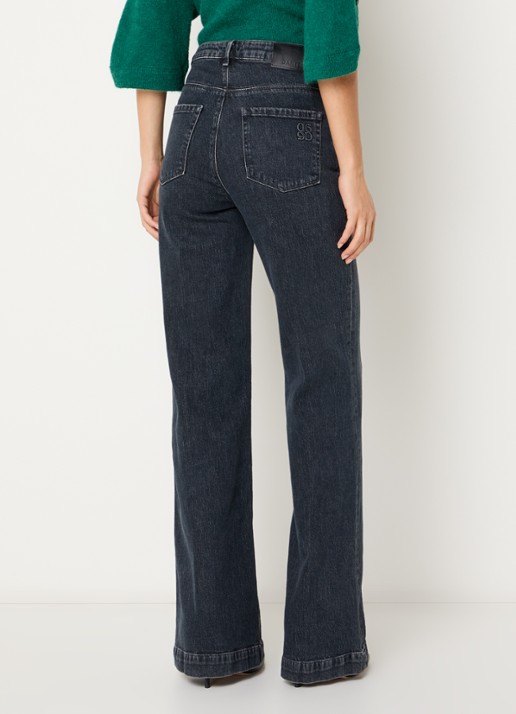 Dante 6 Kendell mid waist flared jeans met gekleurde wassing - achterkant 4 antraciet