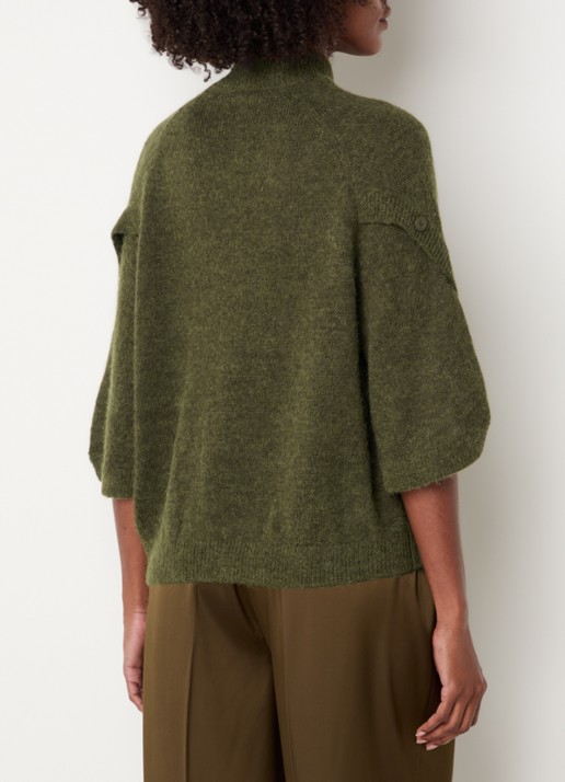 Dante 6 Mahani fijngebreide top in alpaca wolblend - achterkant 4 groen
