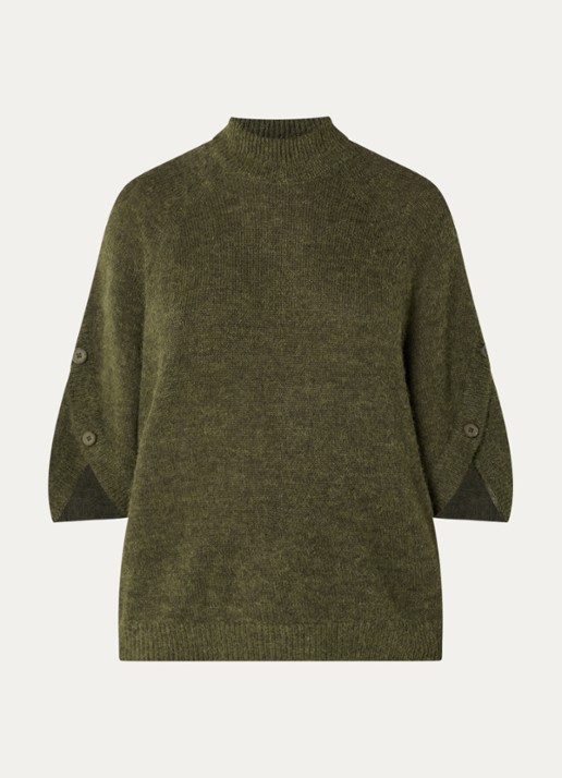 Dante 6 Mahani fijngebreide top in alpaca wolblend - voorkant groen