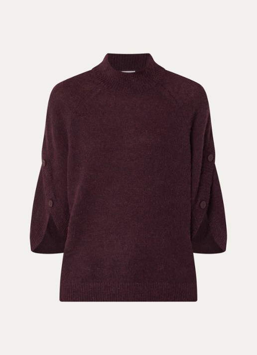 Dante 6 Mahani grofgebreide trui in alpaca wolblend - voorkant 3 bruin