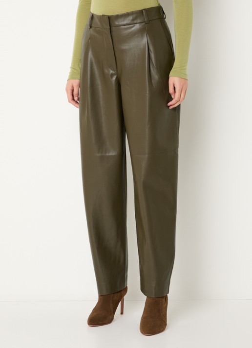 Dante 6 Mid waist balloon fit broek van imitatieleer