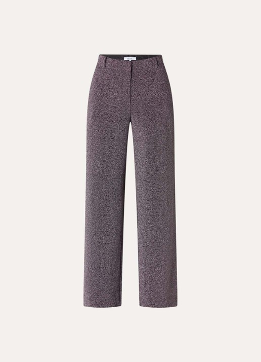 Dante 6 Noemia high waist straight fit pantalon met lurex - voorkant lichtpaars