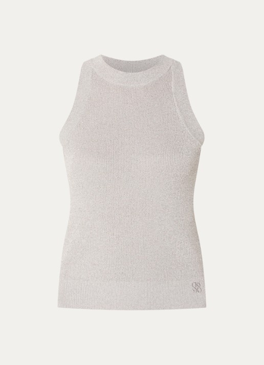 Dante 6 Noki tanktop met metallic finish - voorkant 2 zilver