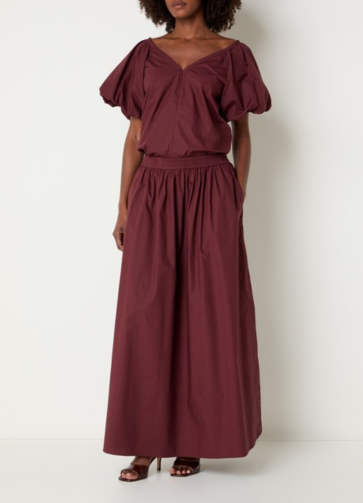Dante 6 Rosalie tuniek met pofmouw - voorkant 3 bordeauxrood