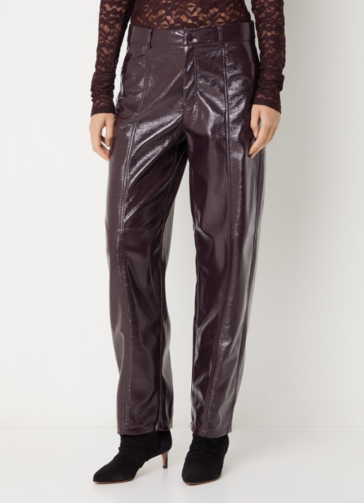 Dante 6 Scene high waist tapered fit broek van imitatieleer