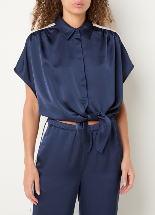Dante 6 Siren blouse van satijn met geknoopt detail