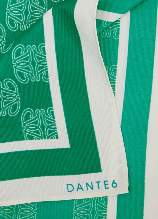 Dante 6 Sjaal met logoprint 70 x 70 cm - detail 2 donkergroen