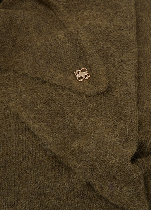 Dante 6 Skai sjaal in alpaca wolblend 130 x 65 cm - detail mosgroen