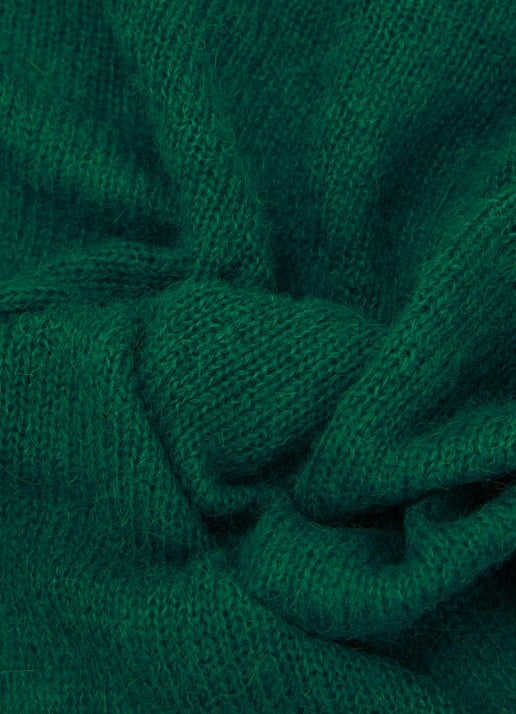 Dante 6 Skai sjaal in alpaca wolblend 160 x 70 cm - detail 2 donkergroen