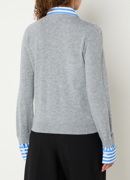 Dante 6 Thames sweater met kraag - achterkant 4 grijs