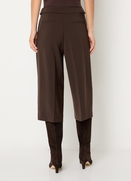 Dante 6 Tresor high waist loose fit korte broek met steekzakken - achterkant 2 donkerbruin