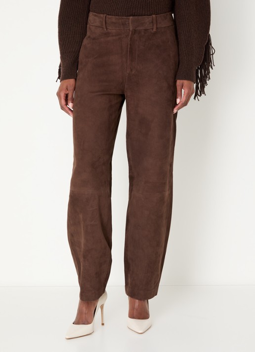 Dante 6 York high waist balloon fit broek van suède