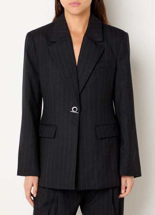 Day Birger et Mikkelsen Bono blazer in wolblend met streepprint en klepzakken