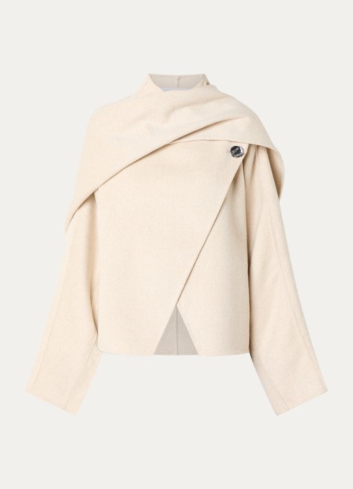 Day Birger et Mikkelsen Daydesiree jack in wolblend met asymmetrische zoom - voorkant groen