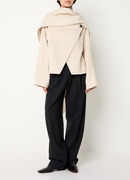 Day Birger et Mikkelsen Daydesiree jack in wolblend met asymmetrische zoom - voorkant 2 groen
