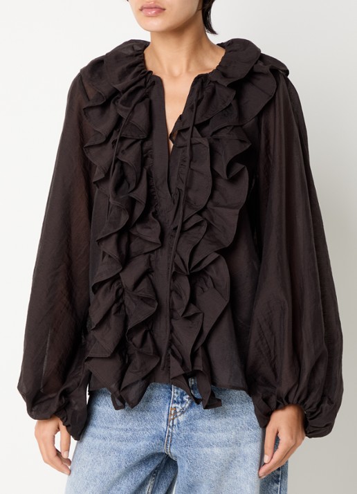 Day Birger et Mikkelsen Dayfrey tuniek met ruches - detail 4 bruin