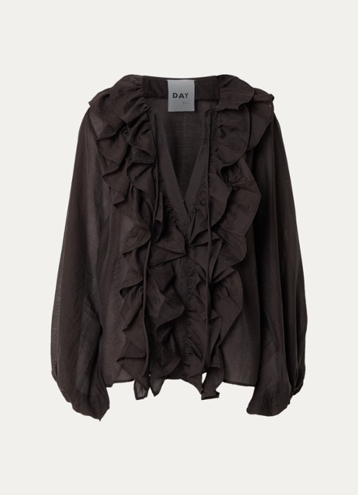 Day Birger et Mikkelsen Dayfrey tuniek met ruches - voorkant bruin
