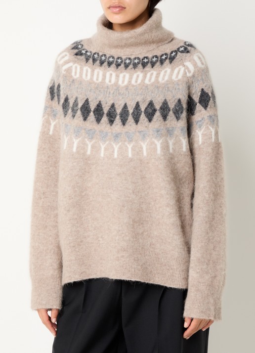 Day Birger et Mikkelsen Dayreidar grofgebreide trui in alpaca wolblend met col