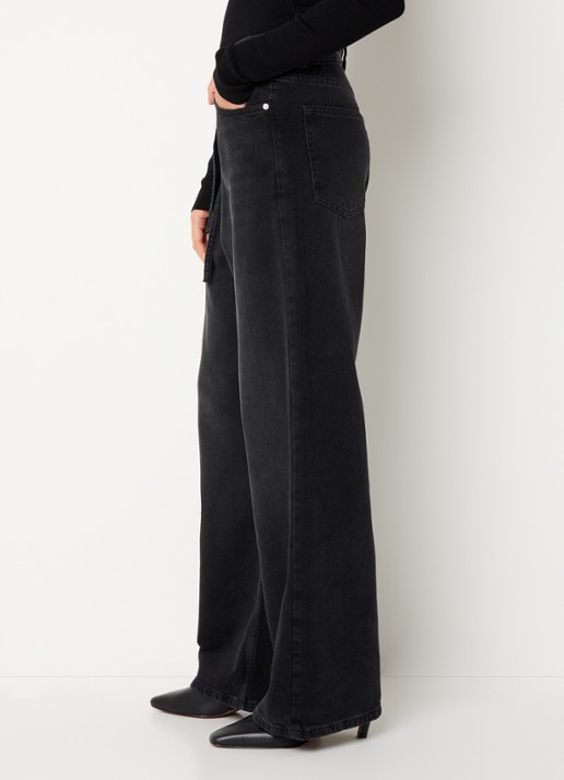 Day Birger et Mikkelsen Elijah high waist wide leg jeans met gekleurde wassing - detail 5 zwart