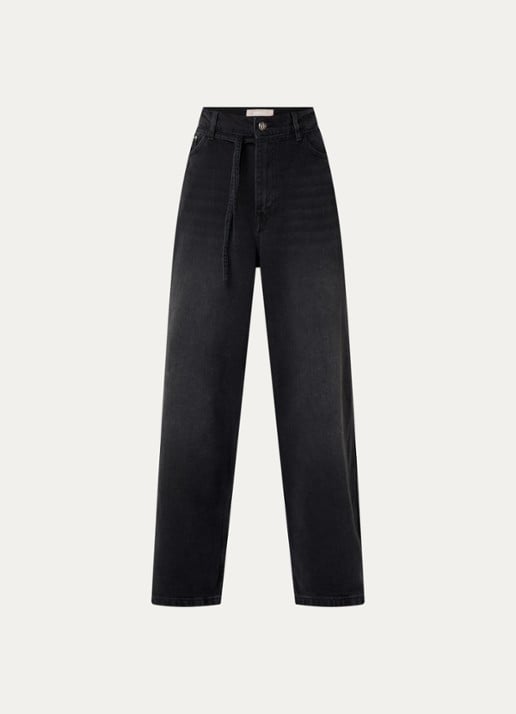 Day Birger et Mikkelsen Elijah high waist wide leg jeans met gekleurde wassing - voorkant zwart