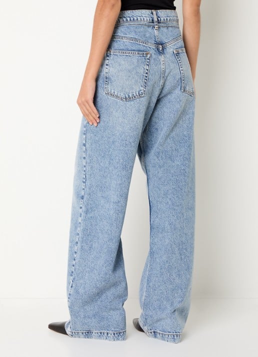 Day Birger et Mikkelsen Elijah high waist wide leg jeans met lichte wassing - achterkant 3 indigo