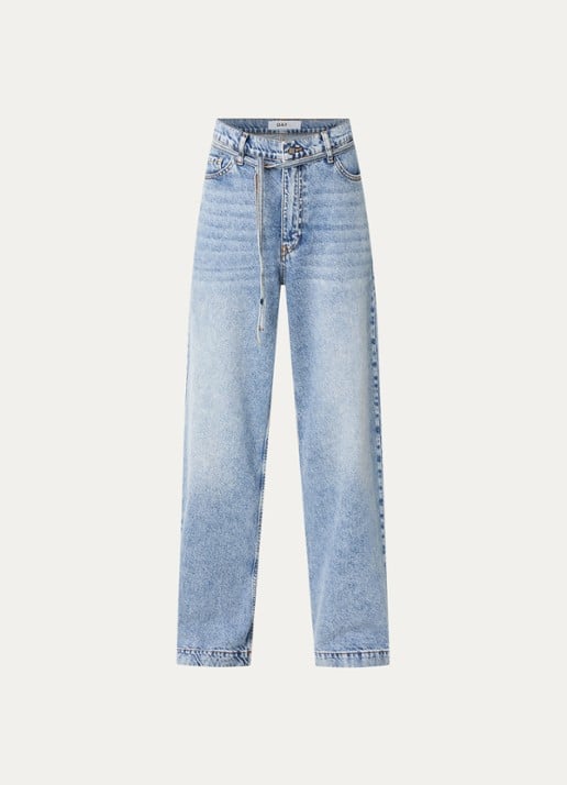 Day Birger et Mikkelsen Elijah high waist wide leg jeans met lichte wassing - voorkant 4 indigo