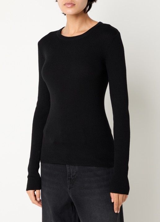 Day Birger et Mikkelsen Mariana longsleeve van merinowol met ribstructuur