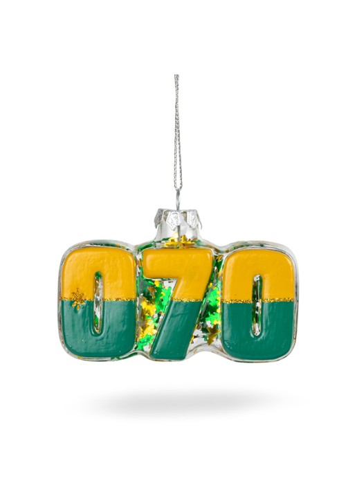 De Ballen Uit 070 Netnummer kersthanger 4,5 cm - voorkant groen
