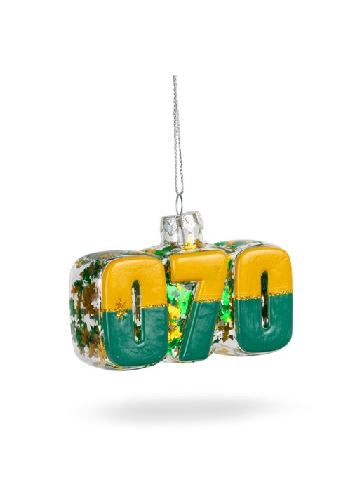 De Ballen Uit 070 Netnummer kersthanger 4,5 cm - voorkant 2 groen