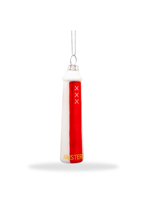 De Ballen Uit Amsterdammertje kersthanger 10,4 cm - voorkant 3 rood