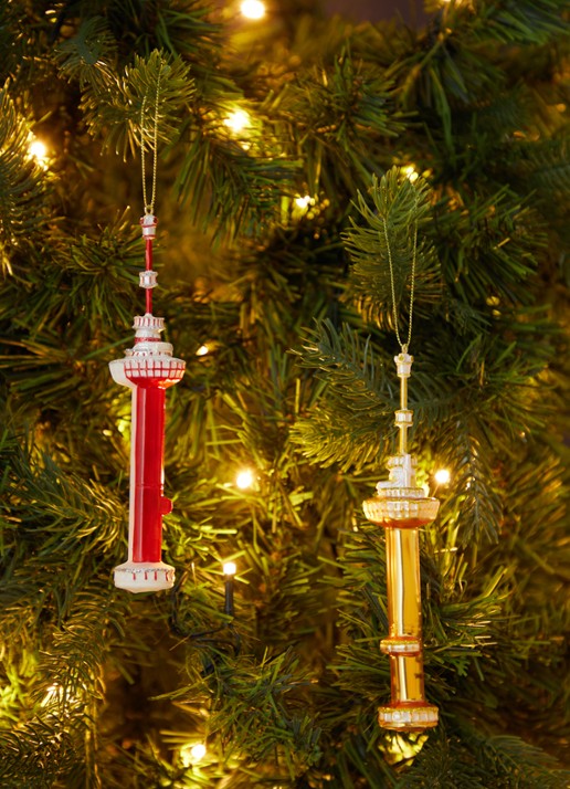 De Ballen Uit Euromast kersthanger 17 cm - voorkant 2 goud