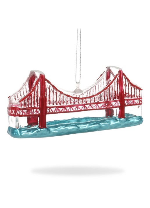 De Ballen Uit Golden Gate Bridge kersthanger 5 cm - voorkant 2 rood