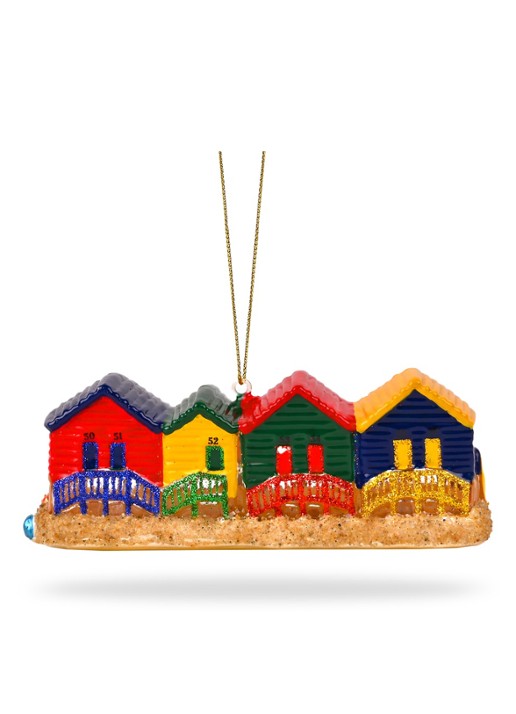 De Ballen Uit Muizenberg Strandhuisjes kersthanger 4,5 cm