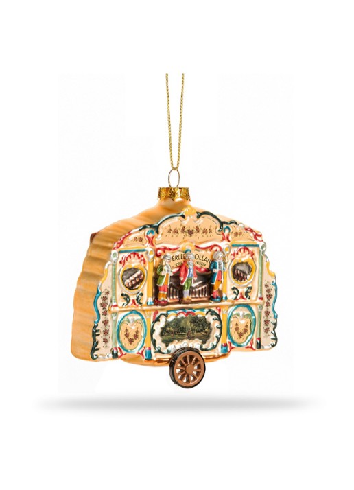 De Ballen Uit Straatorgel kersthanger 11 cm - voorkant 3 goud