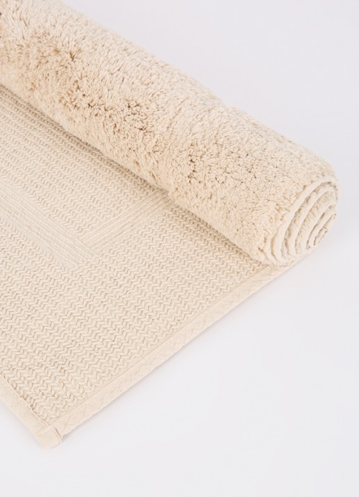 de Bijenkorf Home Badmat van  katoen - voorkant 2 beige