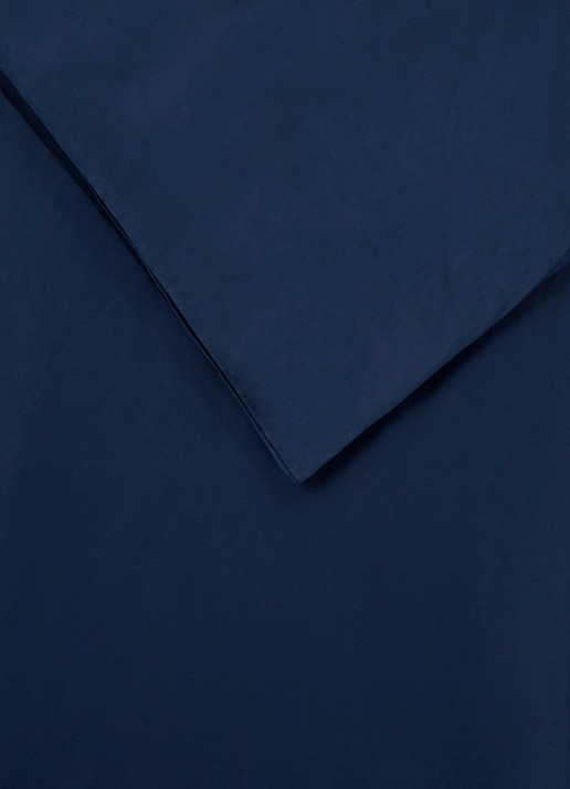 de Bijenkorf Home  dekbedovertrekset van  katoensatijn 300TC - inclusief kussenslopen    - detail 3 blauw