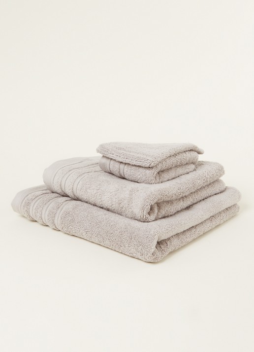 de Bijenkorf Home Evolution badhanddoek - 580 gr/m2 - 60 x 110 cm - detail lichtgrijs