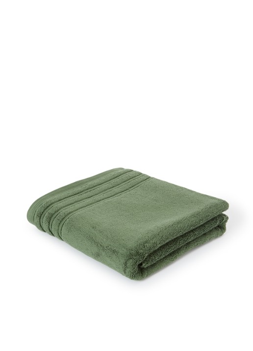 de Bijenkorf Home Evolution badlaken - 580 gr/m2 - 100 x 150 cm - voorkant 2 donkergroen