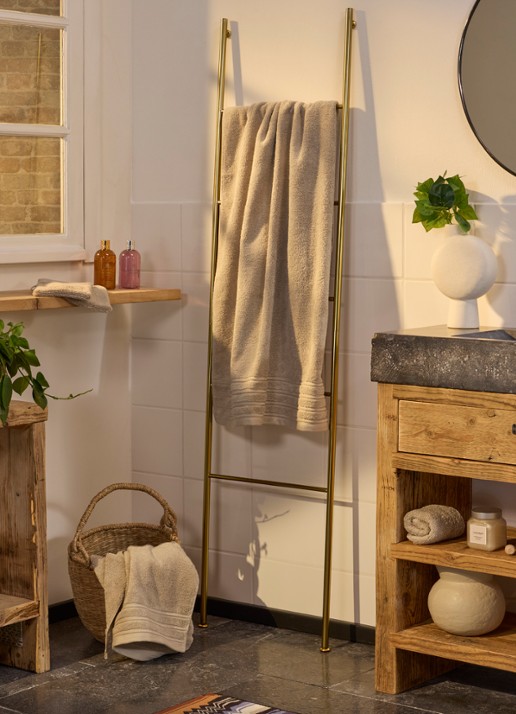de Bijenkorf Home Evolution badlaken - 580 gr/m2 - 70 x 140 cm - voorkant 4 taupe