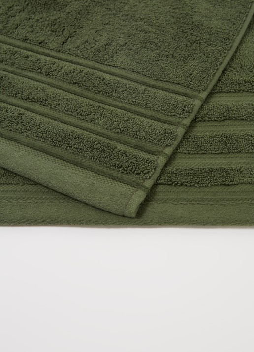 de Bijenkorf Home Evolution badlaken - 580 gr/m2 - 70 x 140 cm - detail 2 donkergroen